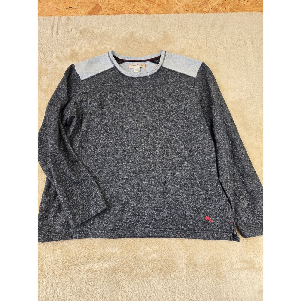 Tommy‎ Bahama Men's Gray Heathered Long Sleeve Crewneck Pullover Shirt XXL